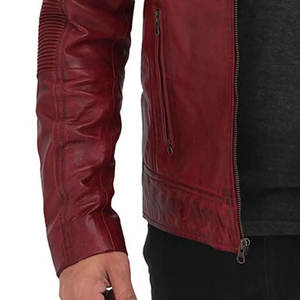 Chaqueta de viaje exótica de invierno de calle alta hecha con cuello levantado de cuero puro, chaqueta de cuero minimalista de aspecto afilado para hombre - Product Image 6