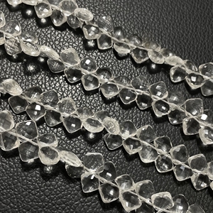 High Quality Faceted Crystal Quartz <b>Kite</b> Shape Beads White Gemstone Fancy Stone Beads for Jewelry Making - Product Image 4