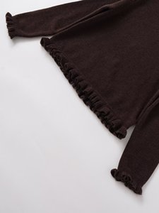 TAOP & ZA 2025 otoño nueva mujer Vintage temperamento Simple capas estampado fruncido cuello redondo tejido suéter de manga larga 2756132 - Product Image 6