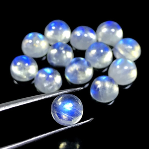 Mehrajudin Gems, Piedras Preciosas Sueltas de Alta Calidad, Cabujón de Piedra Lunar Arcoíris Natural de Calidad AA, 3mm-6mm, Fuego Azul, Gemas Blancas para Joyería - Product Image 1