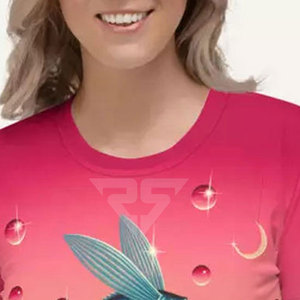 Ropa lisa de gran tamaño de algodón sublimado con estampado de camisa Woment en blanco personalizada - Product Image 2