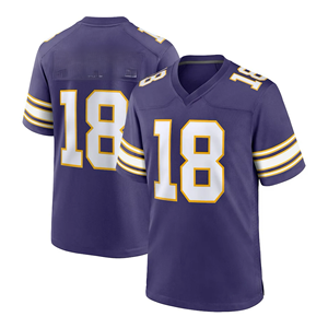 Maillot de football américain personnalisé vert et blanc, col en V, manches courtes, manches rayées, numéro d'équipe - Product Image 6