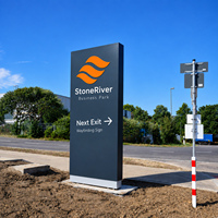 Panneau de signalisation personnalisé pour centre commercial et parc d'activités, non éclairé, avec boîte à lumière LED