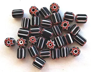 8mm Rectangular Retro patrón DIY pulsera pantalla colorido CRISTAL MURANO cuentas de vidrio separadas agujero recto artesanía - Product Image 4