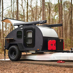 Mini caravana en forma de lágrima, ligera y práctica para acampar al aire libre. - Product Image 4