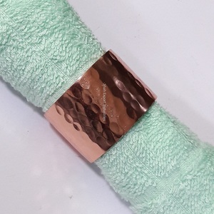 <b>Copper</b> Hammered Metal Napkin Ring for Home Dining <b>Table</b> Banquet & Special Occasion Tabletop Decor Napkin Holders - Product Image 1