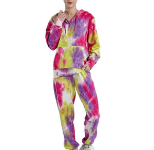 Chándal de tinte de corbata para mujer de alta calidad, material suave antiarrugas transpirable, peso ligero y cómodo para el invierno, estilo OEM - Product Image 1