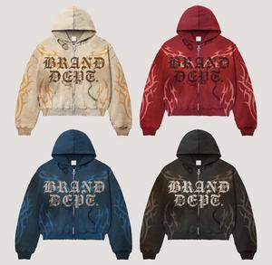 เสื้อมีฮู้ดแบบซิปรูด400ผ้าฟลีซผ้าฝ้าย100% มีซิปพิมพ์ลายสกรีนโลโก้ตามสั่ง2025 - Product Image 1