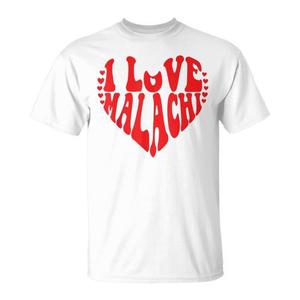 T-shirt I Heart Malachi Groovy con nome personalizzato "I Love Malachi" - per magliette con nome e t-shirt promozionali - Product Image 1