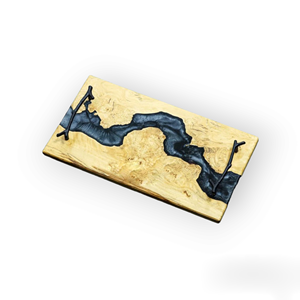 Proveedor indio, bandeja de servicio de madera de resina epoxi de lujo, diseño rectangular elegante, precios razonables desechables de alta demanda - Product Image 4