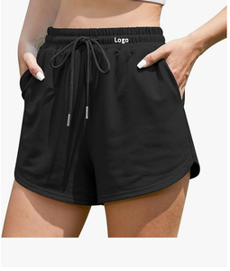 2024 short de survêtement en coton pour femmes à la mode avec poches mi-taille cordon été entraînement course décontracté salon Shorts - Product Image 6