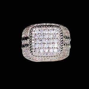 Luxury Lab Grown Diamond Party <b>Ring</b> 925 Sterling Silver Diamond Eternity Lab created <b>Emerald</b> Cut Diamond <b>Rings</b> For Women - Product Image 1
