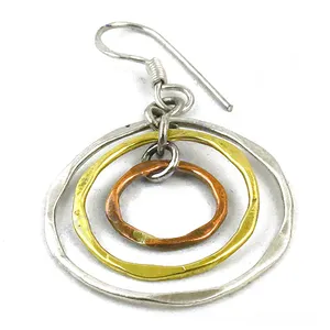 Silver & Mixed Metal Hoop Earrings for Women Platinum Religious Statement Jewelry with Pearl & Diamond for Parties - Product Image 2