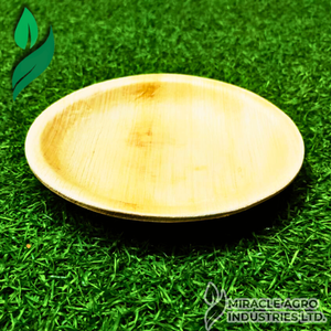 Plato de hoja de areca natural redondo desechable de 6 pulgadas ecológico Miracle Agro Industries Ltd. 1 año de vida útil Origen de Bangladesh - Product Image 3