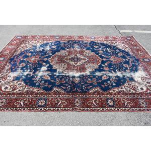 Alfombra Vintage, Alfombra Extra Grande de 7.7x10.8 pies, Alfombra de Lana Azul y Roja - Product Image 3