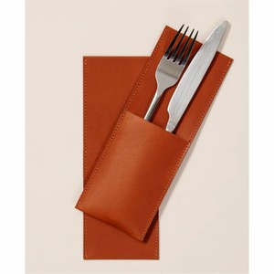 Porte-Couverts en Cuir de Luxe Écologique Fait Main avec un Design Rustique pour la Restauration, Rangement des Couverts LRCH-0084 - Product Image 2