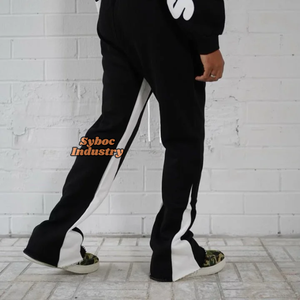 Stylish Flared Baggy Sweatpants for Men <b>Boys</b> 380 GSM Heavy Weight Black Cotton <b>Pant</b> Vintage Wide <b>Trouser</b> 380 GSM Heavy Vintage - Product Image 4