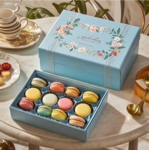 Nhà Máy Sang Trọng Biểu Tượng Tùy Chỉnh Có Thể Gập Lại Các Tông Từ <span class=keywords><strong>Macaron</strong></span> Donut Bao Bì Giấy Hộp <span class=keywords><strong>Macaron</strong></span> Hộp Quà Tặng - Product Image 4