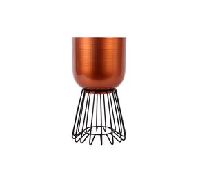 Macetas de oro de forma redonda de metal con soporte de metal de primera calidad para decoración interior y exterior - Product Image 5