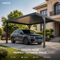 Abri de stationnement individuel en alliage d'aluminium durable avec auvent imperméable pour cour de villa