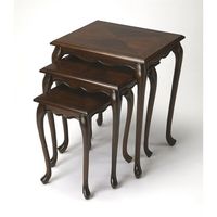 Ensemble table gigogne moderne en bois dur disponible en chêne noyer ou acajou pour des thèmes de décoration intérieure personnalisés