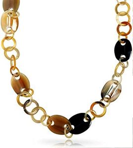 Collier en corne noire de style moderne fait à la main en forme de trapèze en corne de buffle coffret cadeau personnel - Product Image 4