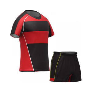 Cómodo, transpirable, de secado rápido, 100% poliéster, antibacteriano, de talla grande, conjunto de uniforme de Rugby, serigrafía, logotipo personalizado - Product Image 5