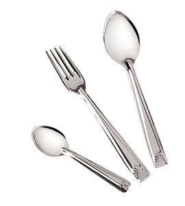 Ensemble de couverts en acier inoxydable écologique de qualité supérieure, finition miroir, cuillère, fourchette et cuillère à café, fabriqués en métal durable - Product Image 3