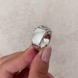 Diamond <b>ring</b> for <b>Men</b> in Oval 5.00ct Lab Grown Diamond, <b>Men's</b> Channel <b>Set</b> Engagement <b>Ring</b>, EF Color, VS Clarity-IGI Certified - Product Image 5