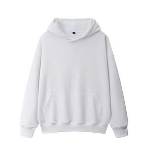 Vente en gros de sweat à capuche matelassé unisexe personnalisé, style pull-over, en polyester/coton, à épaules tombantes, motif uni, coupe classique - Product Image 3
