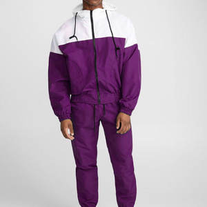 Chándal cortavientos de entrenamiento con logotipo personalizado, conjunto de 2 piezas, chaqueta y pantalones de chándal para hombre, chándales de nailon con cremallera para hombre - Product Image 3