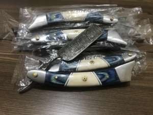New 2025 Range of Damascus Steel Straight <b>Razors</b> Barber Salon <b>Men</b> Cut Throat Bone WOOD Handles - Product Image 2