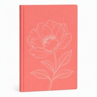 Carnet de notes à couverture rigide avec impression personnalisée motif floral corail, vente en gros