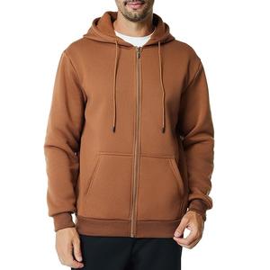 Nouveau design Service OEM hommes 100% coton à manches longues épaule pente cou bande couleur unie confortable fermeture éclair à capuche Bangladesh - Product Image 2