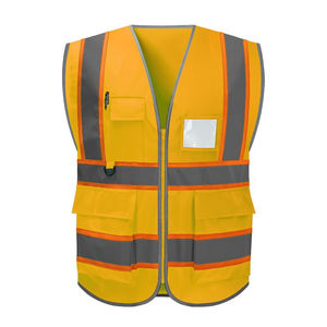 Chalecos de seguridad de construcción de alta visibilidad Chaleco de seguridad de material de tela de punto con bolsillo para hombres - Product Image 1