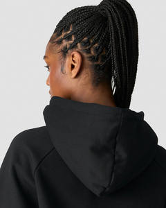 Alta calidad bajo MOQ negro liso mujer Sudadera con capucha antiarrugas transpirable gimnasio entrenamiento y ropa deportiva pulóver Sudadera con capucha para mujer - Product Image 6