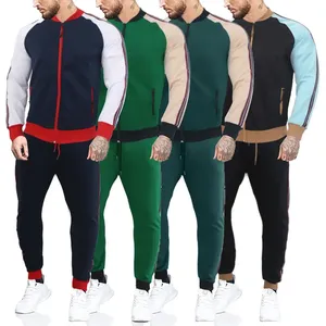 Ensembles de survêtement personnalisés pour hommes en coton uni respirant et écologique avec sweats à capuche et pantalons de jogging - Product Image 2