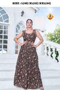 El último diseñador Rayon Printed Mirror Work Long Kurti de Fab Zone - Product Image 3