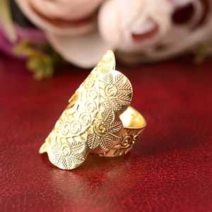 New Product Boho Pattern Band Tribal Brass <b>Ring</b> for Women 18K Gold Plated Ethnic <b>Statement</b> Wide <b>Rings</b> for Wholesale OEM ODM - Product Image 3
