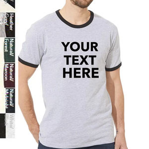 Chemises personnalisées Bella Canvas, t-shirts unisexes Bella Canvas 3001 avec logo personnalisé, t-shirts sportifs en gros, vente en gros de t-shirts ringer. - Product Image 5