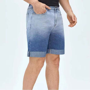 Short en jean personnalisé pour hommes, respirant, style streetwear, taille haute 100% coton, poche bleu clair à séchage rapide de haute qualité - Product Image 2