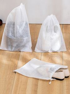 Recyclable Drawstring Non-Woven <b>Packaging</b> Bags with Heat Press Offset Printing Shoe <b>Textile</b> Pouch Ready Ship - Product Image 3