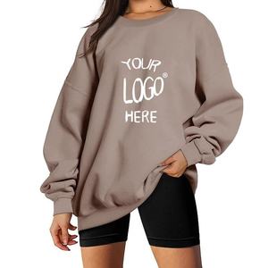 OEM Women's Clothing Set Winter Solid Design <b>Sweatshirt</b> with Custom Logo Embroidery 100% Polyester Long Tops Wholesale - Product Image 4