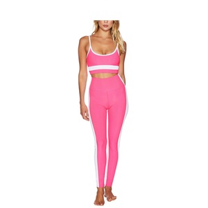 Ensembles de yoga athleisure taille haute pour femmes, sur mesure, en fibre Spandex/Polyester, deux pièces sans couture, assortis, vente en gros - Product Image 6