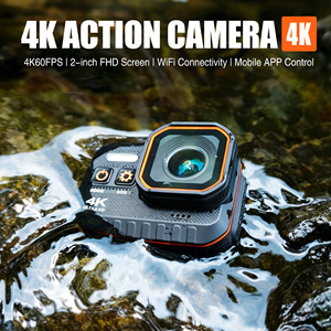 Caméscope d'action professionnel 4K étanche 30m avec capteur CMOS, MicroSD et grand angle 360° pour le sport, le vlogging et <span class=keywords><strong>YouTube</strong></span> - Product Image 6