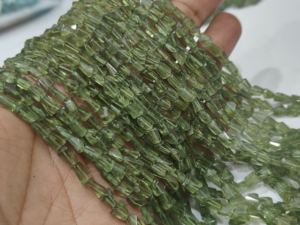 Cuentas de Apatita Verde Natural Facetadas, en Forma de Pepita, de 5-8 mm, Se Venden por Hilo de 8 Pulgadas de Largo - Product Image 3