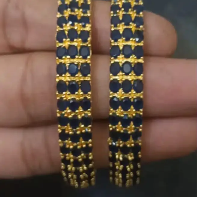 Perhiasan wanita gelang lapis emas dan logam kuningan safir biru perhiasan buatan tangan batu oval mencari gelang oval Beli beautifu