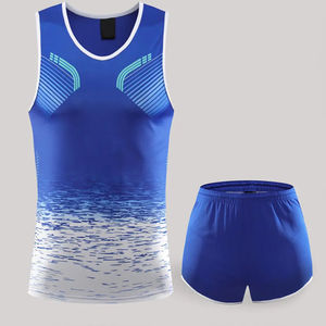 Conjunto de Uniforme Deportivo Transpirable y Ajustado con Logotipo Personalizado para Hombre, Pantalones Cortos y Jersey para Correr, Venta al por Mayor - Product Image 1