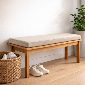 Cuscino Lungo per Panca da Interno in Schiuma ad Alta Densità con Cerniera, Rivestimento Rimovibile e Lavabile, Porta Scarpe e Supporti - Product Image 1