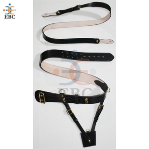 Cinturón de cuero Sam Browne británico y de la Commonwealth con accesorios de latón Cosido a mano Cuero grueso genuino hecho - Product Image 2